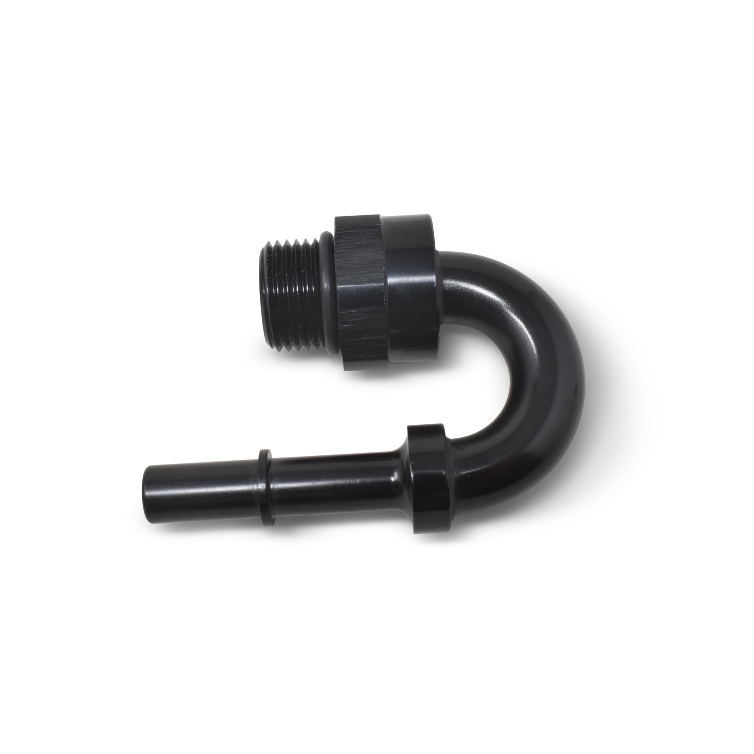 Russell Performance Adapter Fitting 3/8in SAE Quick Disc Male to #6 SAE Port Male Swivel 180Deg Blk