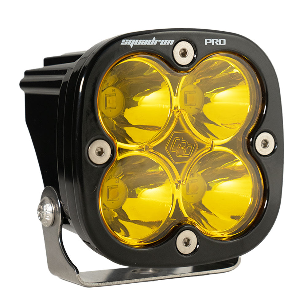 Baja Designs Squadron Pro Spot Pattern Black LED Light Pod - Amber