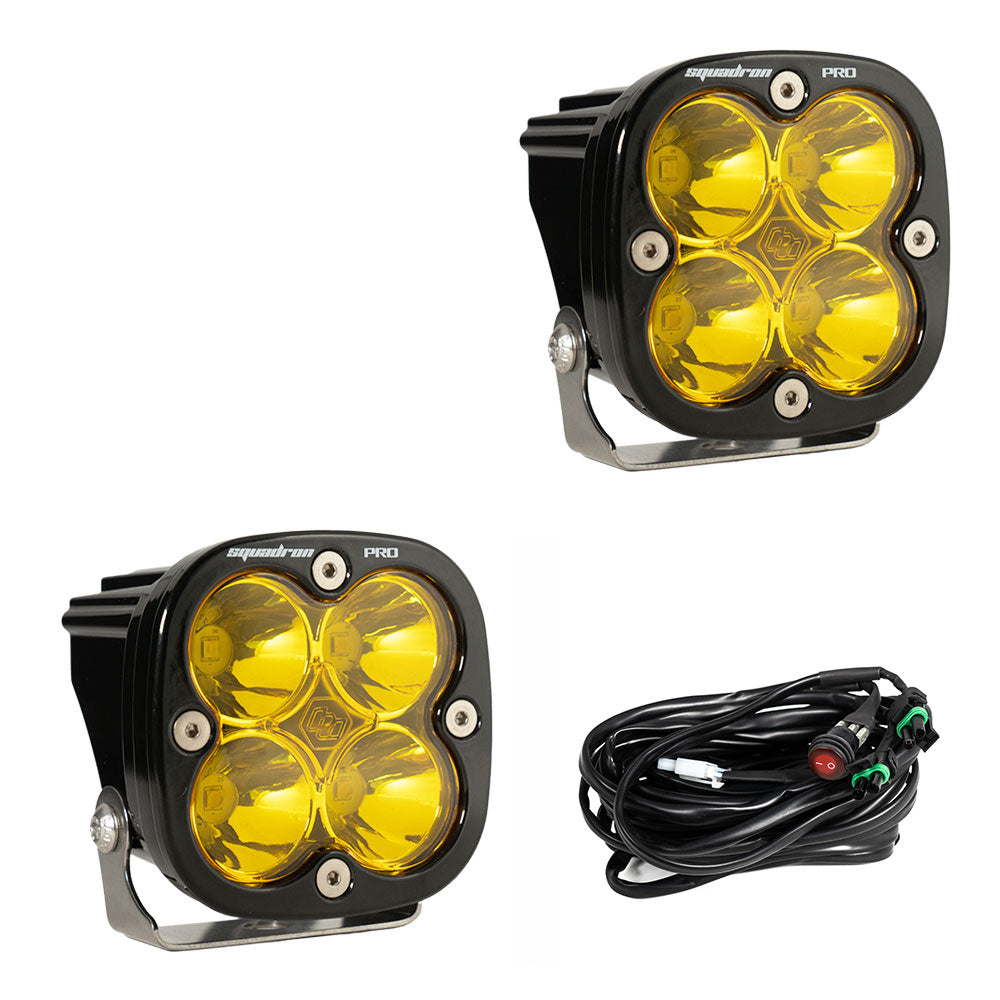 Baja Designs Squadron Pro Series Spot Pattern LED Light Pods - Amber