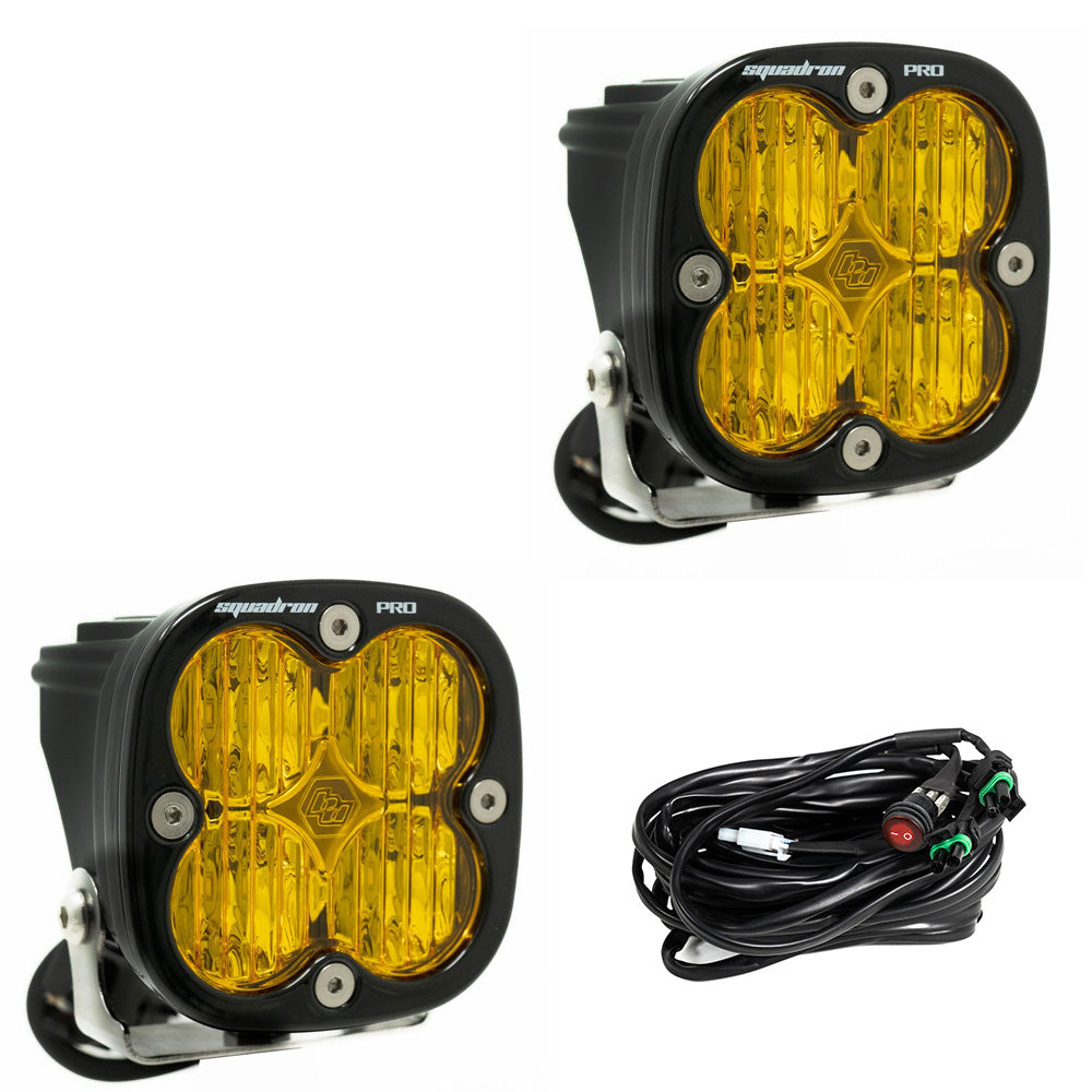 Baja Designs Squadron Pro Series Wide Cornering Pattern LED Light Pods - Amber