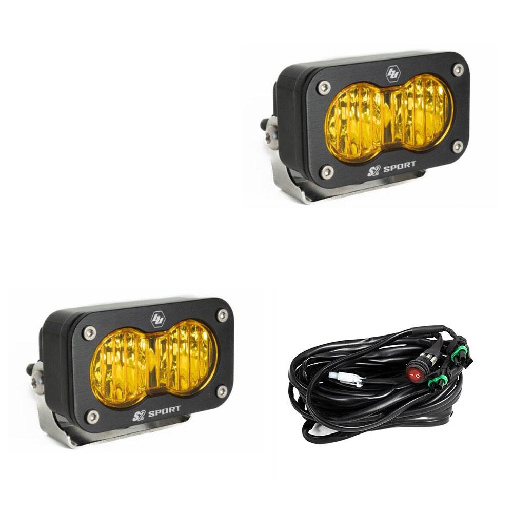 Baja Designs S2 Sport Wide Cornering Pattern Pair LED Work Light - Amber