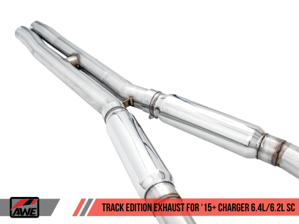 AWE Track Edition Exhaust for 15+ Charger 6.4 / 6.2 SC - Chrome Silver Tips