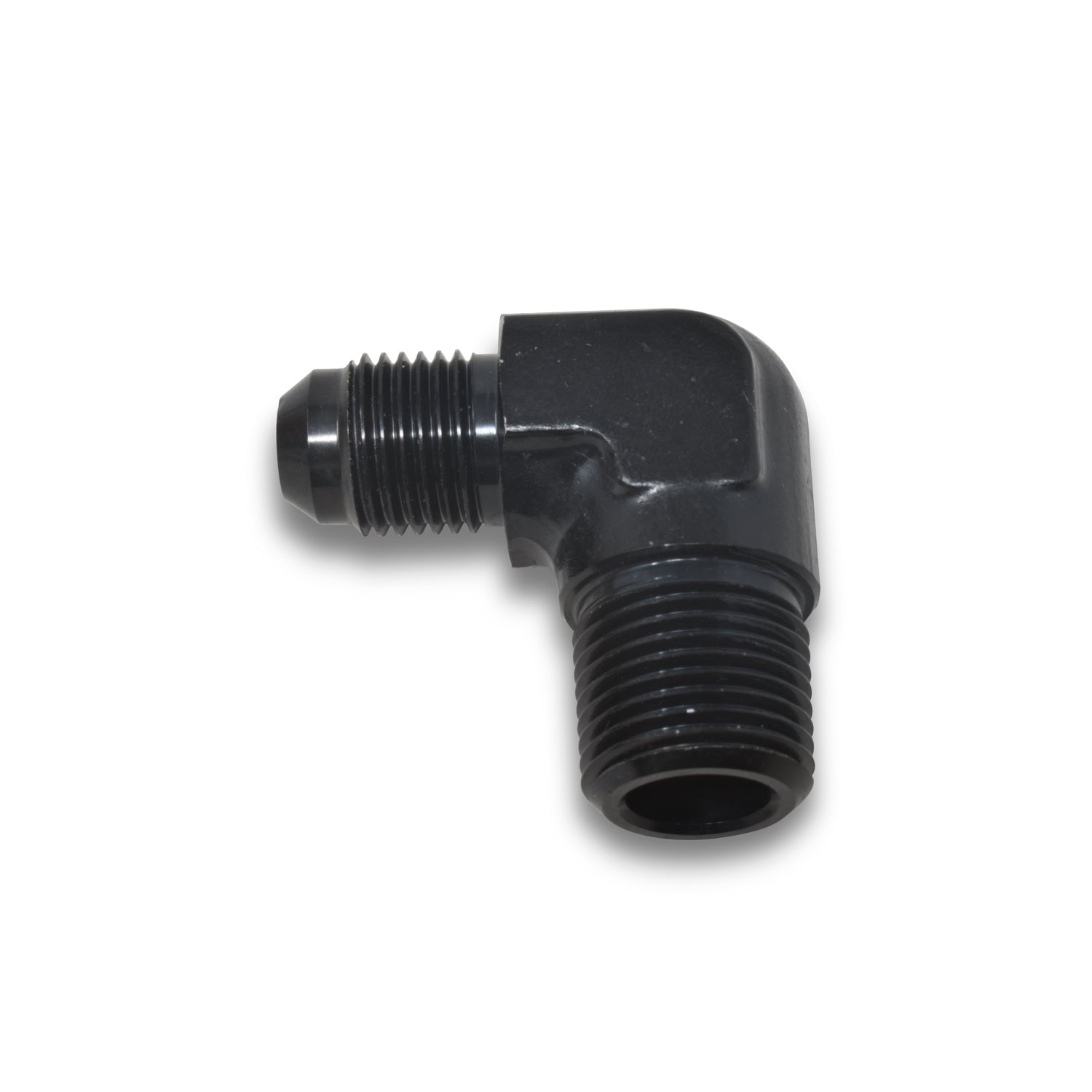 Russell Performance -6 AN to 3/8in NPT 90 Degree Flare to Pipe Adapter (Black)