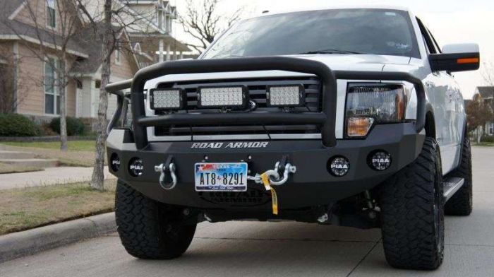 Road Armor 09-14 Ford F-150 Stealth Front Winch Bumper w/Lonestar Guard - Tex Blk - 0