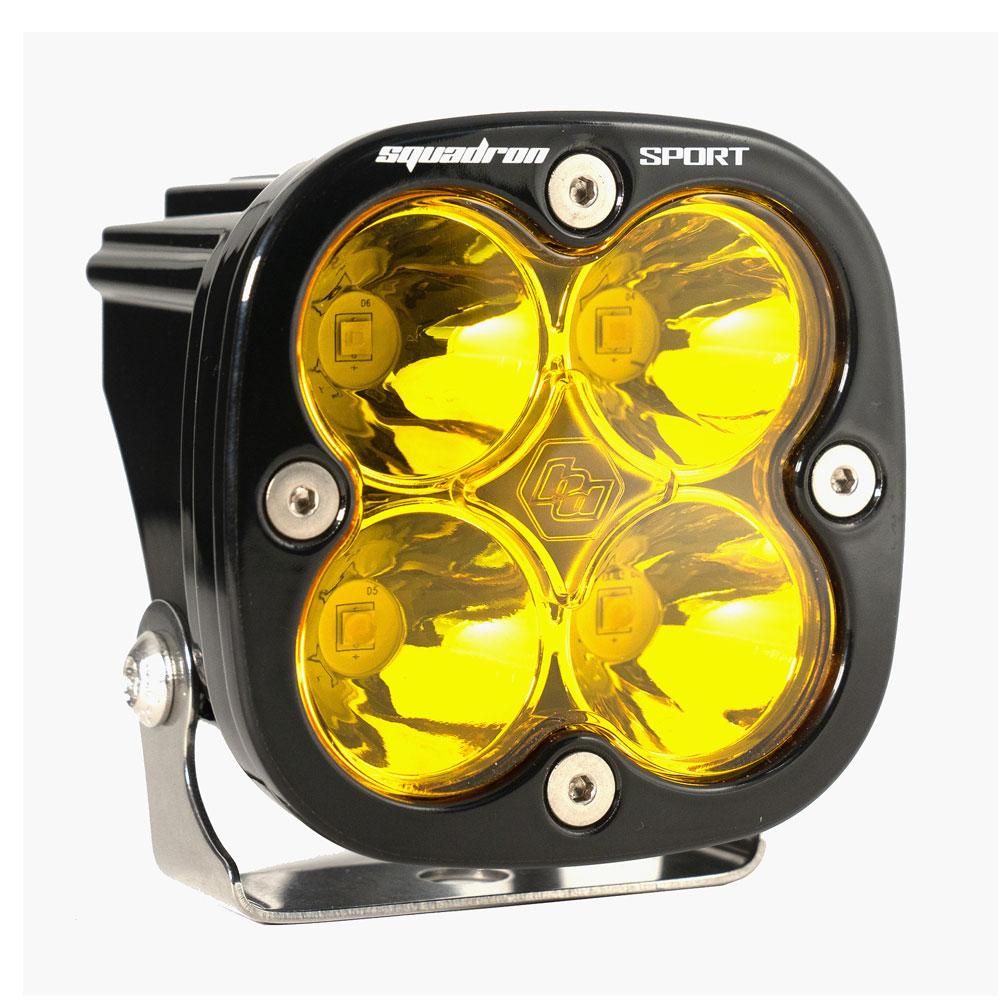 Baja Designs Squadron Sport Spot Pattern Black LED Light Pod - Amber