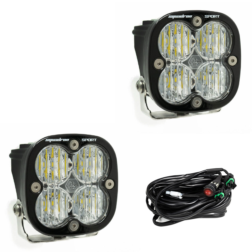 Baja Designs Squadron Sport Wide Cornering Pair LED Light Pods - Clear