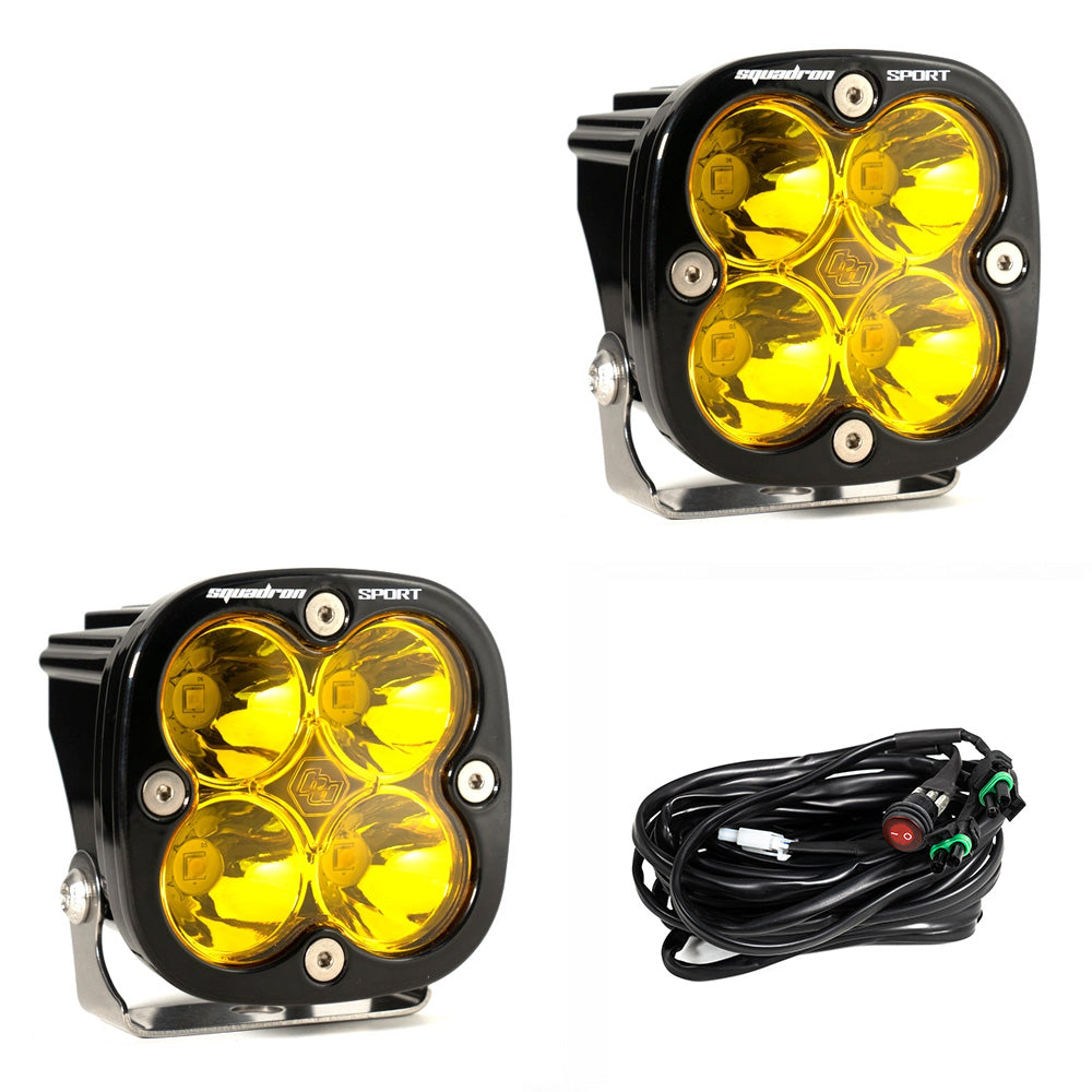 Baja Designs Squadron Sport Spot LED Light Pods - Amber