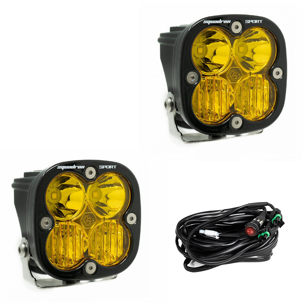 Baja Designs Squadron Sport Driving/Combo Pair LED Light Pods - Amber