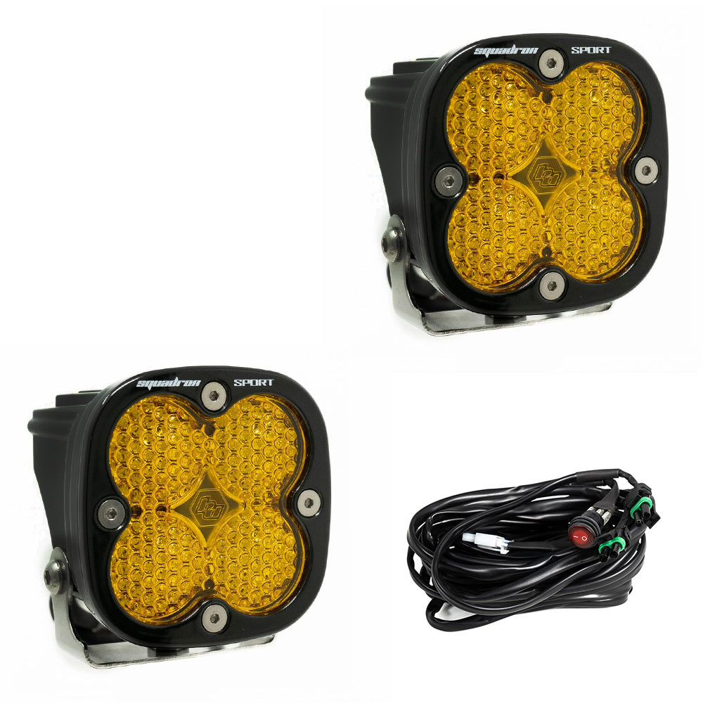 Baja Designs Squadron Sport Work/Scene Pair LED Light Pods - Amber