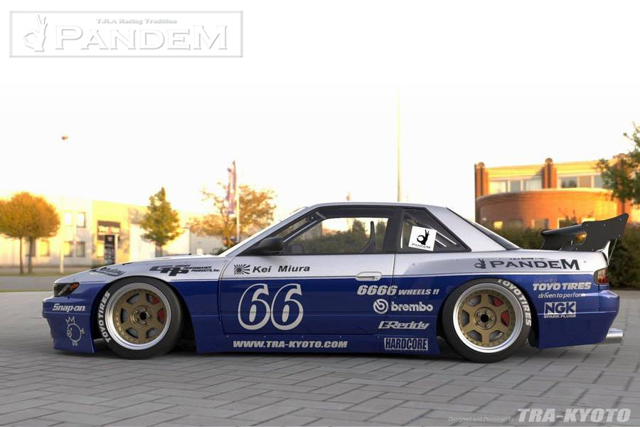 GReddy 89-94 Nissan 240SX Coupe w/ Silvia Headlights Pandem S13 Full Wide-Body Aero Kit w/o GT Wing