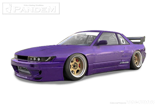 GReddy 89-94 Nissan 240SX Coupe w/ Silvia Headlights Pandem S13 Full Wide-Body Aero Kit w/o GT Wing