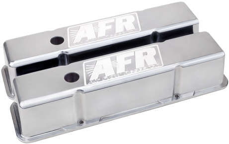 AFR SBC Tall Valve Covers. Polished Aluminum. Includes rubber grommets & baffles