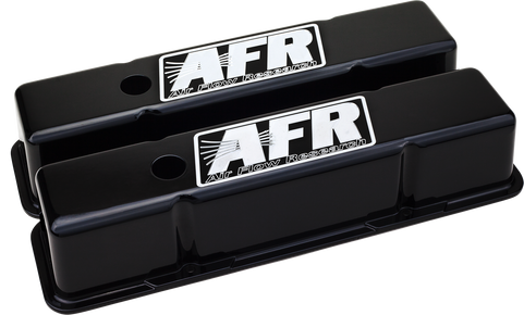 AFR SBC Tall Valve Covers. Black Powder Coat. Includes rubber grommets & baffles