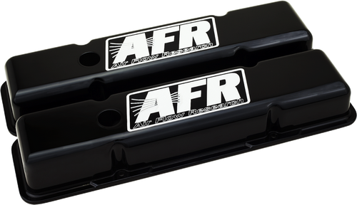 AFR SBC Standard Valve Covers. Black Powder Coat. Includes rubber grommets & baf