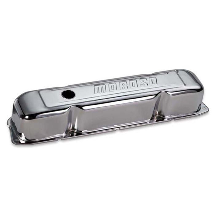 Moroso Mopar 361-440 Valve Cover - w/Baffles - Stamped Steel Chrome Plated - Pair