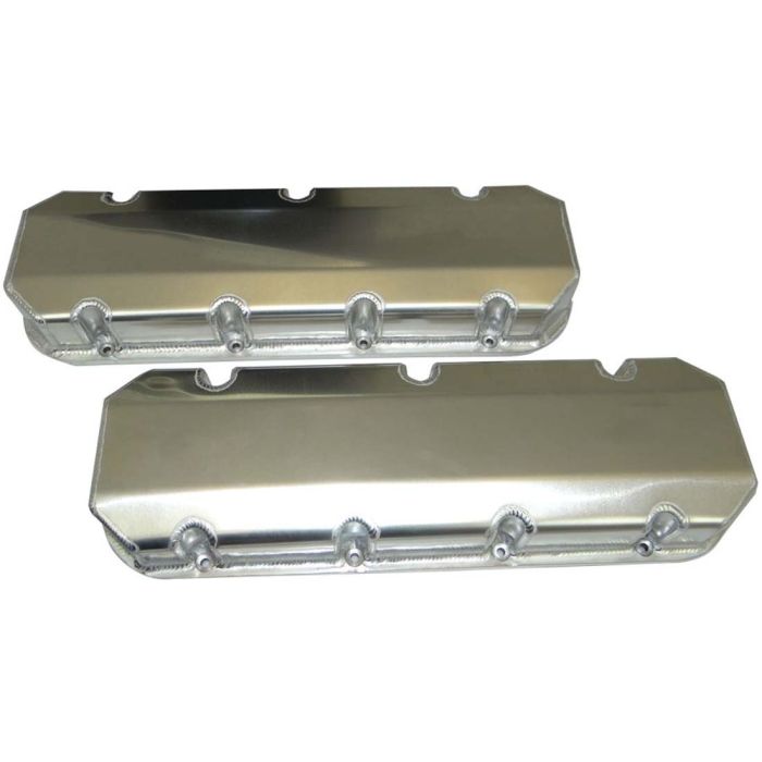 Moroso Chevrolet Big Block Valve Cover w/Billet Rail - Steel Inserts - No Logo - Aluminum - Pair