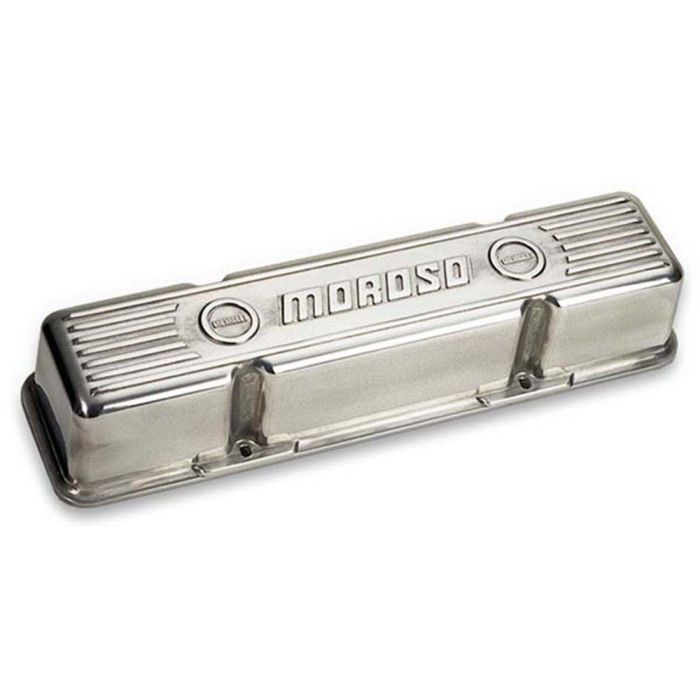 Moroso Chevrolet Small Block Valve Cover - 3.5in - Polished Aluminum - Pair