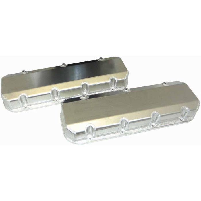 Moroso Chevrolet Big Block Valve Cover w/Billet Rail - No Logo - Exhaust Pockets/Intake Tubes - Alum