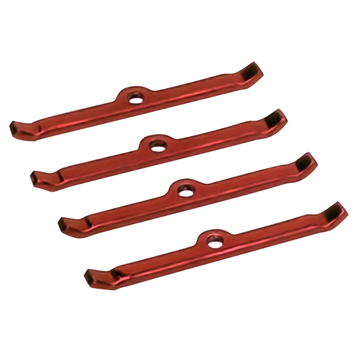 Moroso Chevrolet Small Block Valve Cover Hold Downs - Steel - Red Powder Coat - Set of 4