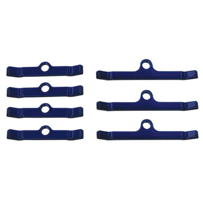 Moroso Chevrolet Big Block Valve Cover Hold Downs - Steel - Blue Powder Coat - Set of 7