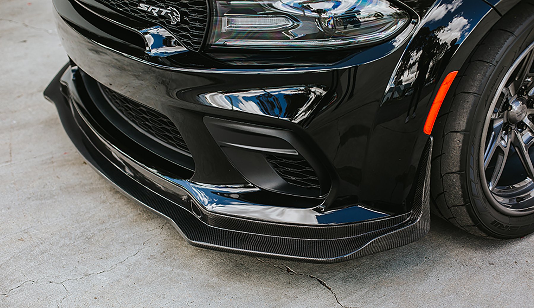 Type-MB carbon fiber front chin spoiler for 2020-2023 Dodge Charger Widebody