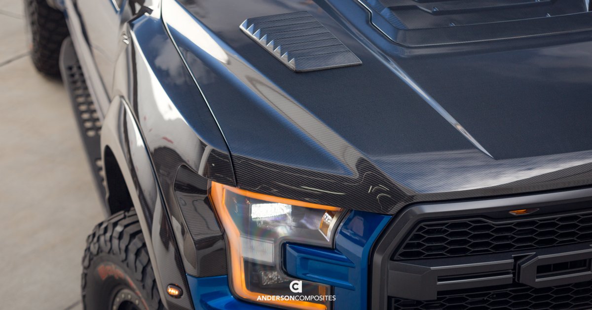 Anderson Composites 17-18 Ford Raptor Carbon Fiber Hood Vents