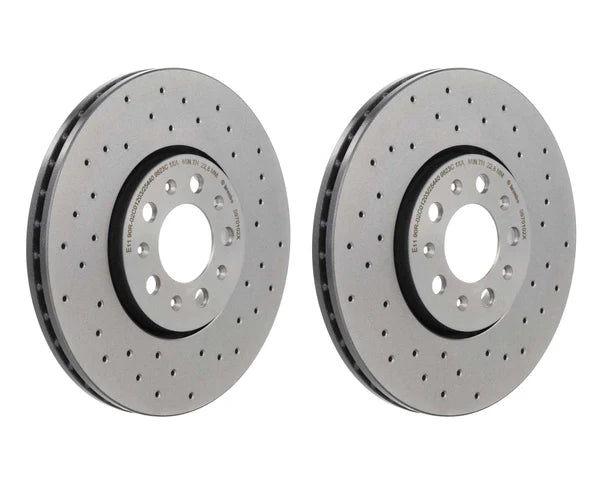 Font Cross Drillled Brake Rotor Set (288x25mm) - VW / 1.8T / VR6 / Mk4 / Golf / Jetta | 6R0615301D-BRE-QTY2