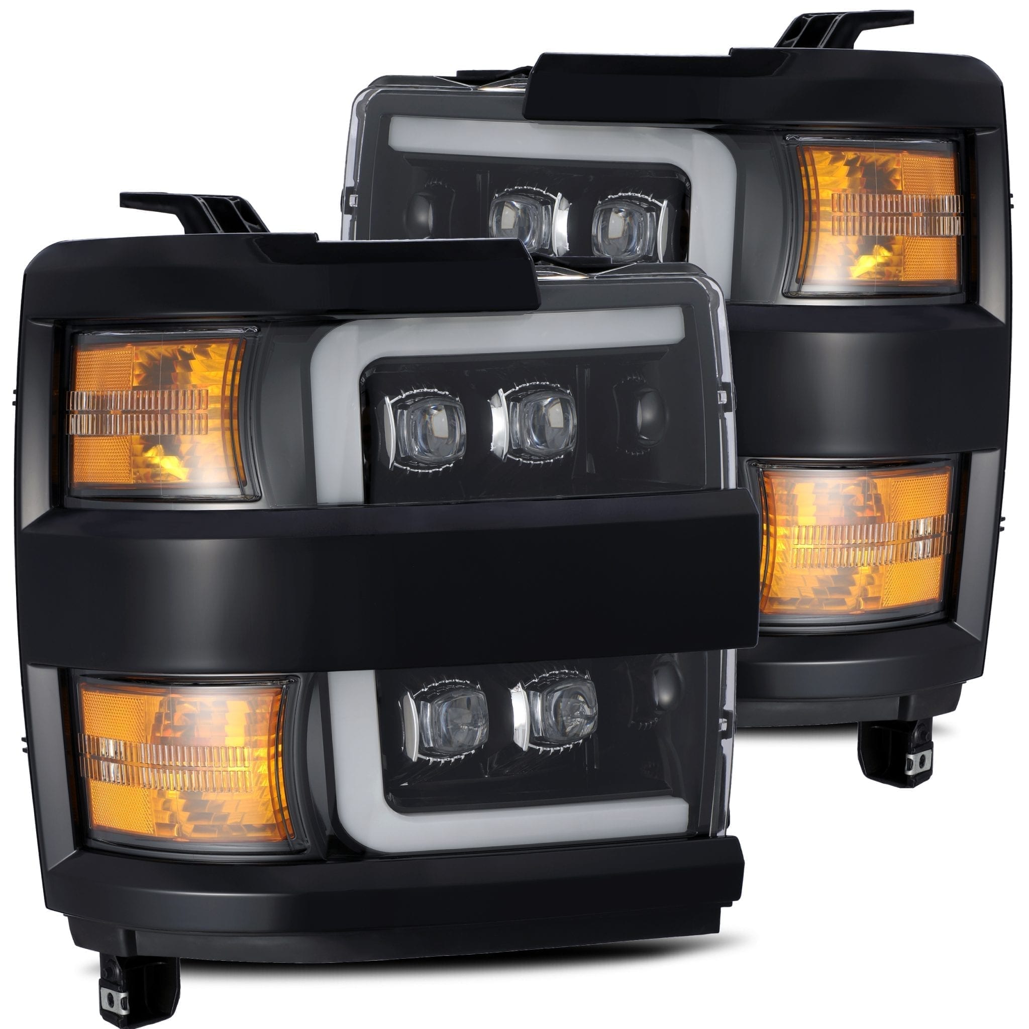 ALPHAREX NOVA-SERIES PROJECTOR HEADLIGHTS: 2015–2019 CHEVY SILVERADO 2500HD/3500HD