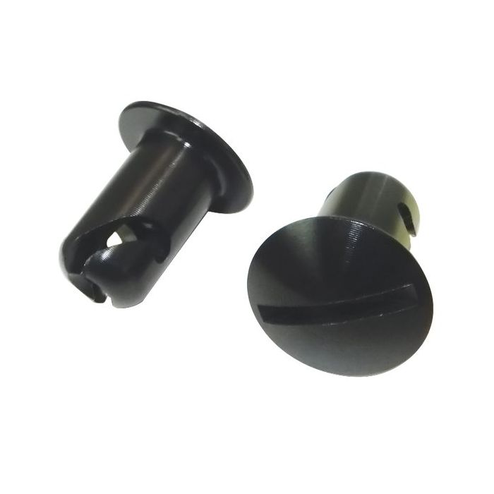 Moroso Quick Fastener - Oval Head - 7/16in x .500in - Aluminum - Black - 10 Pack