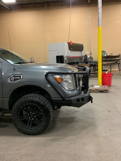 Road Armor 16-19 Nissan Titan XD Stealth Front Winch Bumper w/Lonestar Guard - Tex Blk - 0