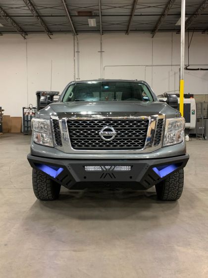 Road Armor 16-19 Nissan Titan XD SPARTAN Front Bumper - Tex Blk