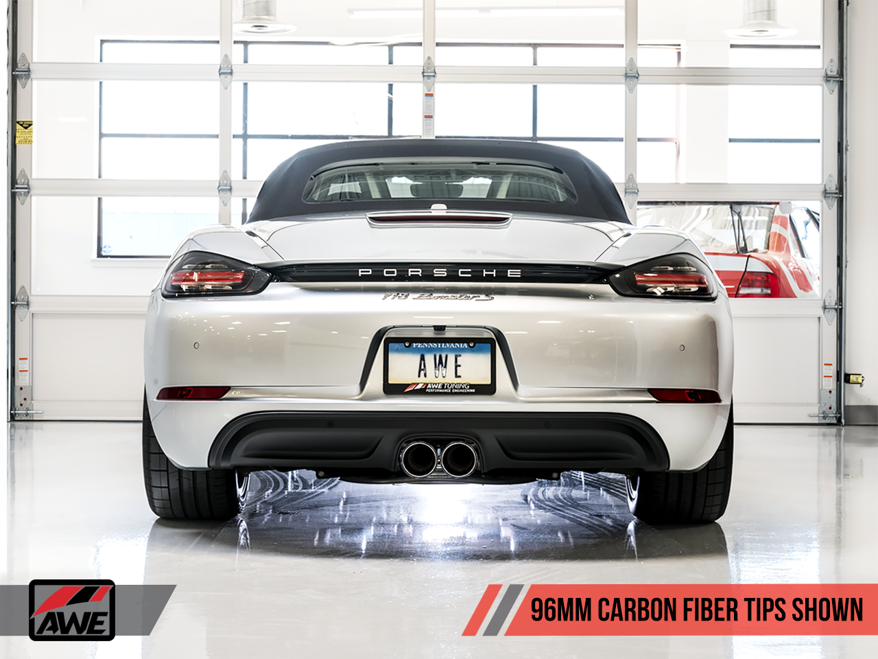 AWE Touring Edition Exhaust for Porsche 718 Boxster / Cayman - Carbon Fiber Tips - 0