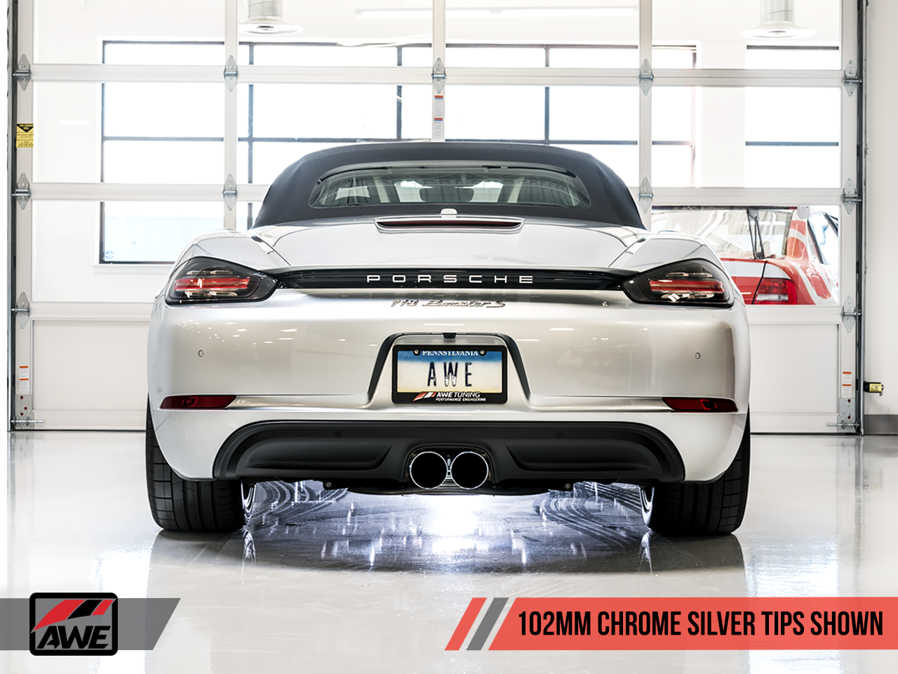 AWE Track Edition Exhaust for Porsche 718 Boxster / Cayman - Chrome Silver Tips