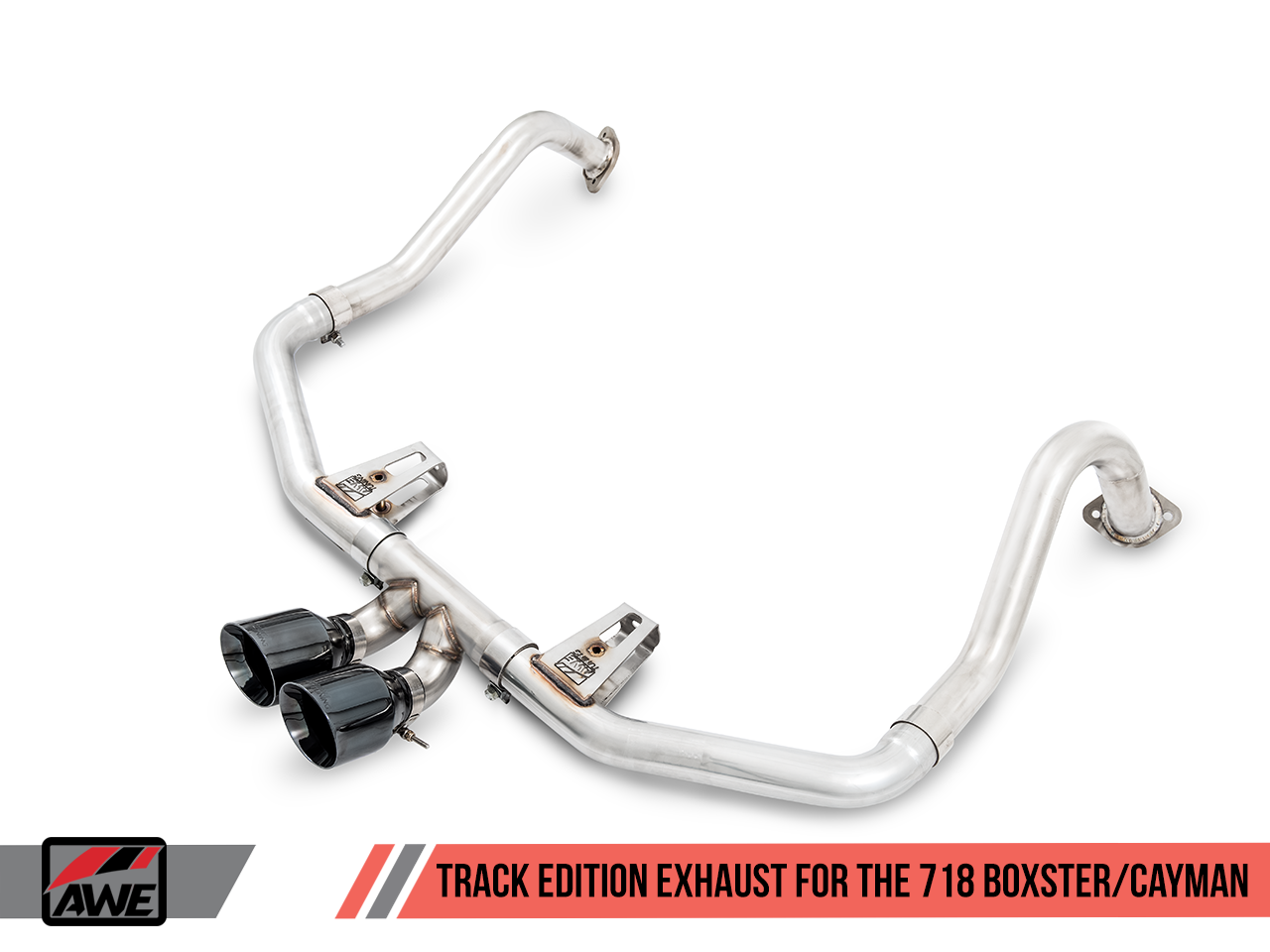 AWE Track Edition Exhaust for Porsche 718 Boxster / Cayman - Diamond Black Tips