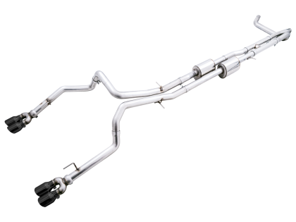 AWE 0FG Catback Exhaust for Silverado ZR2/Sierra AT4X - Quad Diamond Black Tips