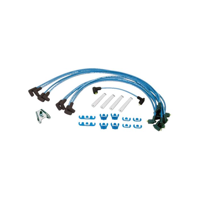 Moroso Chevrolet Small Block Ignition Wire Dress-Up Kit - Pre-HEI - Blue Max - Spiral Core