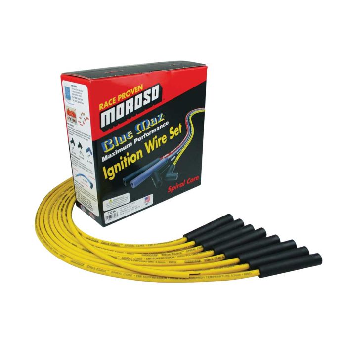 Moroso Universal Ignition Wire Set - Blue Max - Spiral Core - Unsleeved - Straight - Yellow