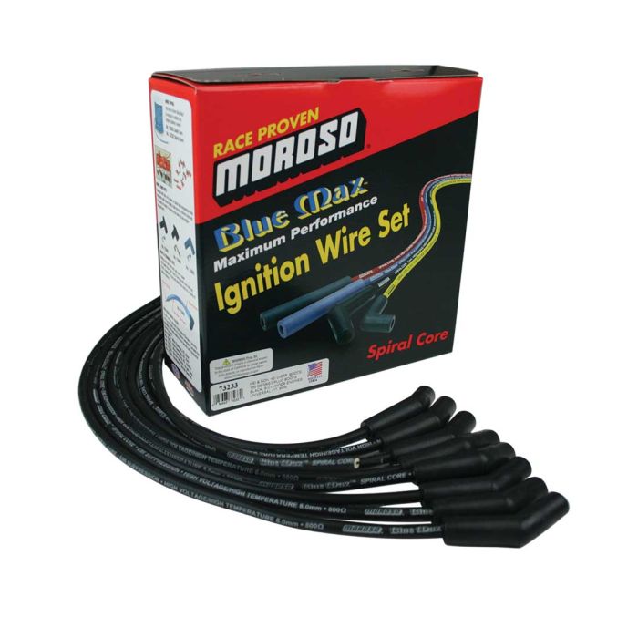 Moroso Universal Ignition Wire Set - Blue Max - Spiral Core - Unsleeved - 135 Degree - Black