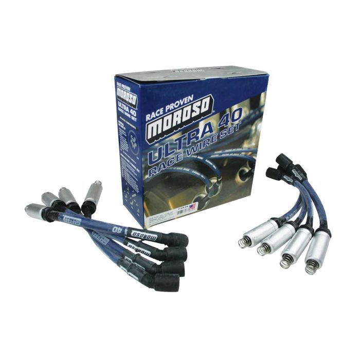 Moroso GM LS Ignition Wire Set - Ultra 40 - Sleeved - 12in - Blue