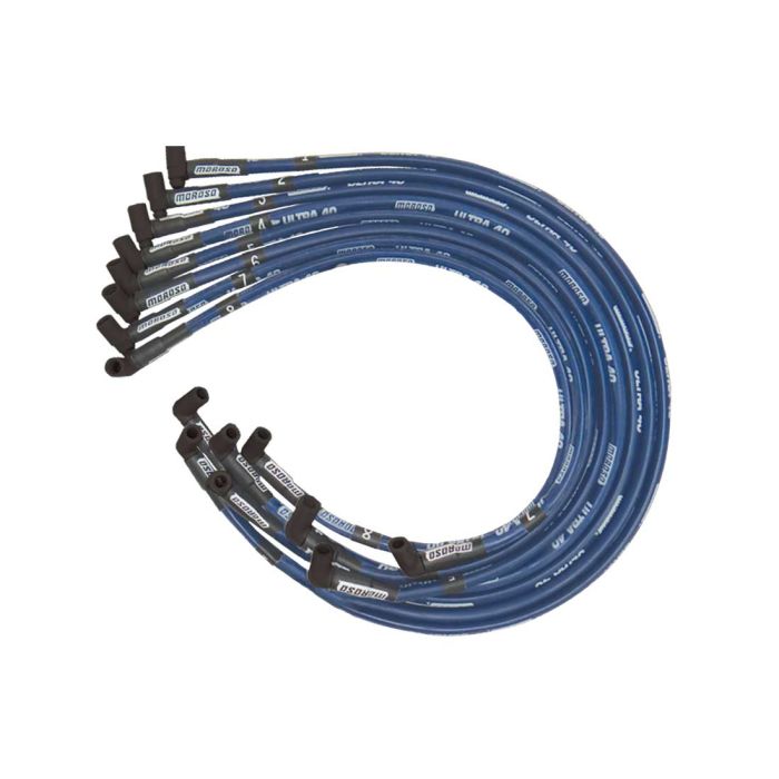 Moroso Chevrolet Big Block Ignition Wire Set - Ultra 40 - Sleeved - HEI - 90 Degree - Blue