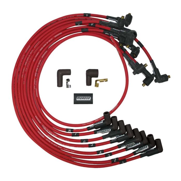 Moroso Chevrolet Big Block Ignition Wire Set - Ultra 40 - Unsleeved - Non-HEI - Crab Cap - Red