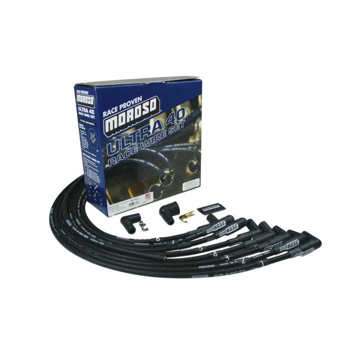 Moroso Chevrolet Big Block Ignition Wire Set - Ultra 40 - Unsleeved - Non-HEI - Under Header - Black