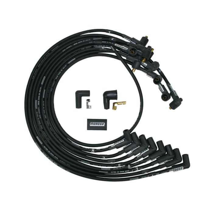 Moroso Chevrolet Big Block Ignition Wire Set - Ultra 40 - Unsleeved - Non-HEI - Crab Cap - Black