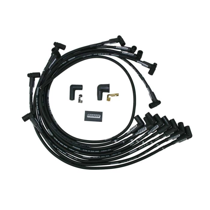 Moroso Chevrolet Small Block (Non-Raised Cam) Ignition Wire Set - Ultra 40 - Unsleeved - Black