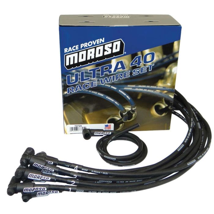 Moroso Chevrolet Small Block Ignition Wire Set - Ultra 40 - Unsleeved - HEI - 135 Degree - Black