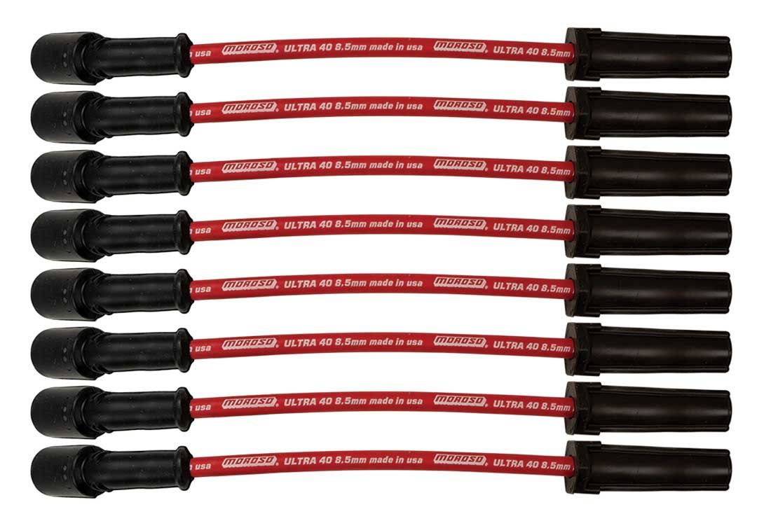 WIRE SET 8.5MM RED ULTRA 40, LS 11in. LONG WO ALUM. HEATSHIELD