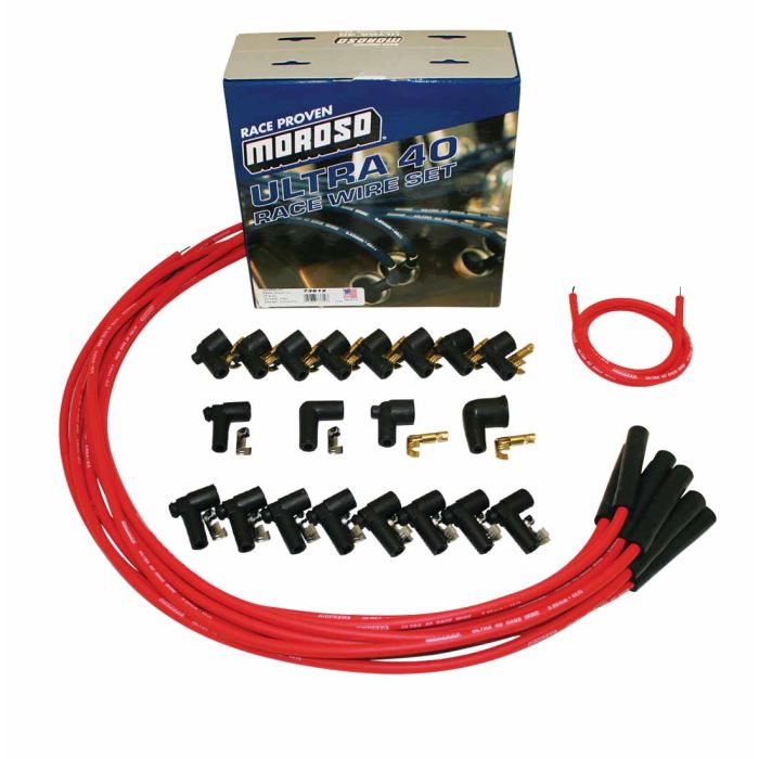 Moroso Universal Ignition Wire Set - Ultra 40 - Unsleeved - Straight - Red