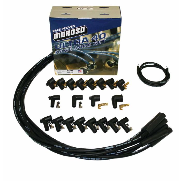 Moroso Universal Ignition Wire Set - Ultra 40 - Unsleeved - Straight - Black