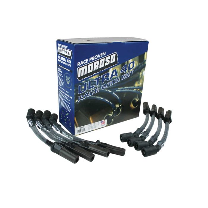 Moroso GM LS Ignition Wire Set - Ultra 40 - Sleeved - Coil-On - 9.75in Wire - Black