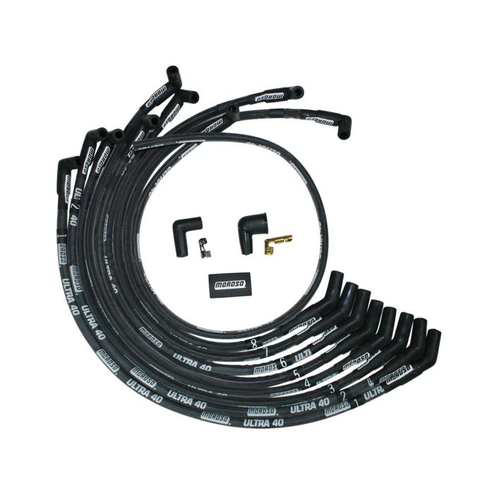 Moroso Ford 289-302 Ignition Wire Set - Ultra 40 - Sleeved - HEI - 135 Degree - Black - 0